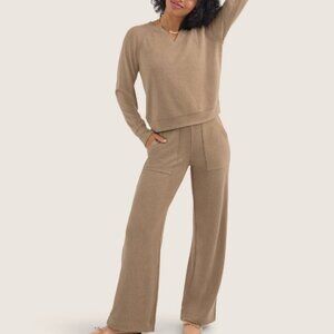 CAbi Bookclub pullover and pant tan XS S